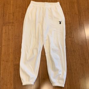 White Playboy Sweatpants